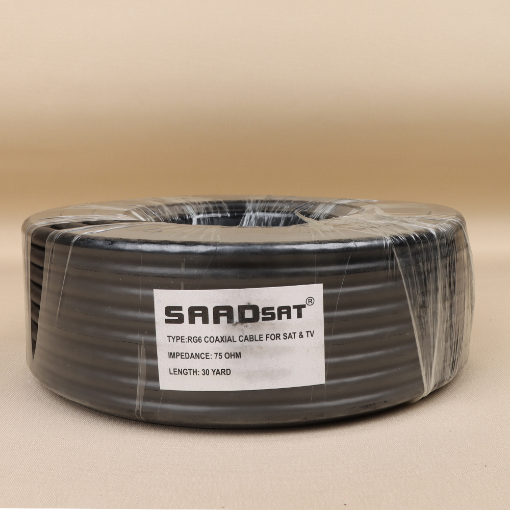 كابل SAADSAT RG6 محوري للاستخدام مع الستلايت والتل