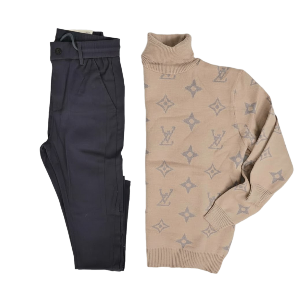 طقم رجالي مصمم لإطلالة شتوية أنيقة ودافئة