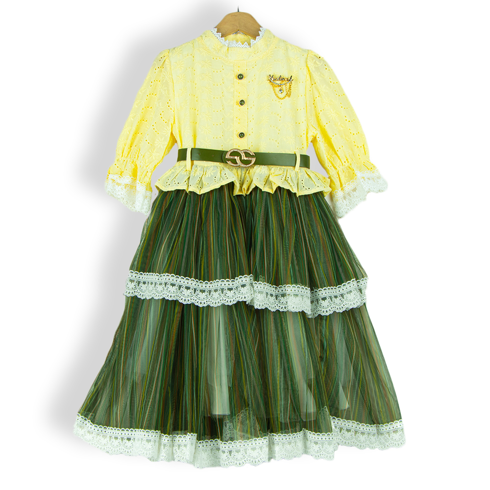 فستان أطفال بتصميم طبقات