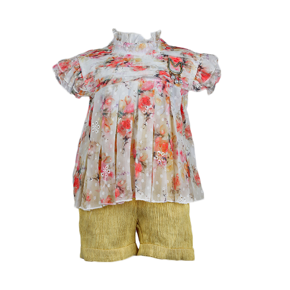 طقم أطفال بناتي مزهر أنيق