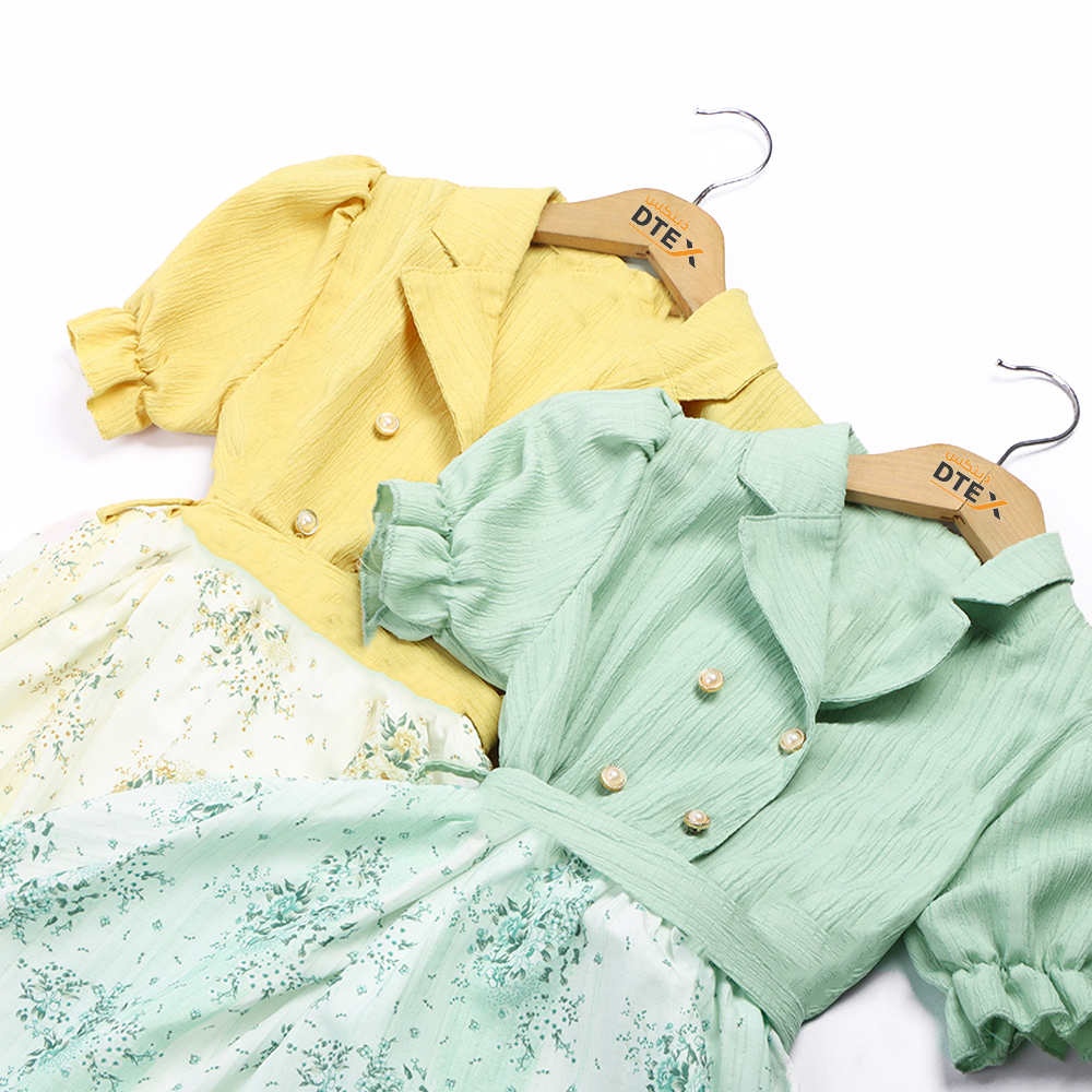 فستان بلمسة كلاسيكيه وتنوره مطبوعه