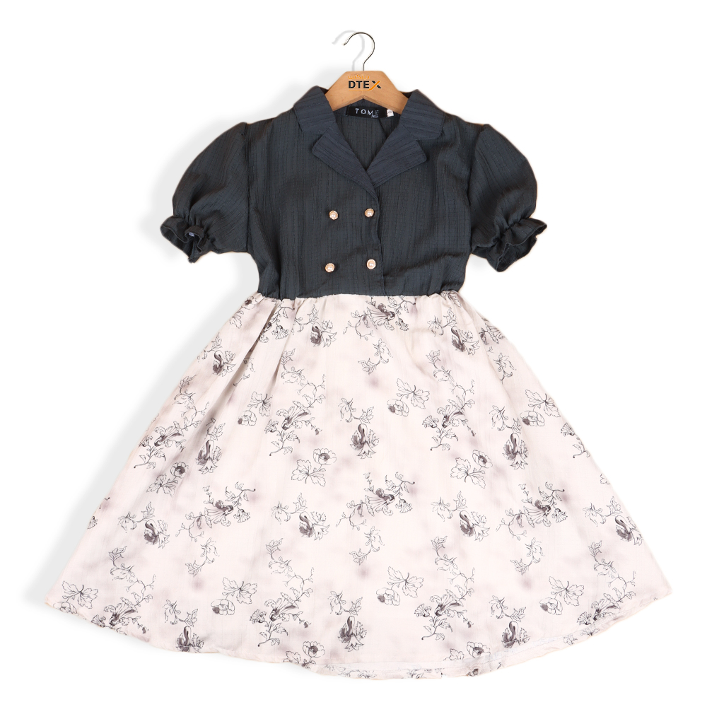 فستان بناتي أنيق بتصميم مزدوج