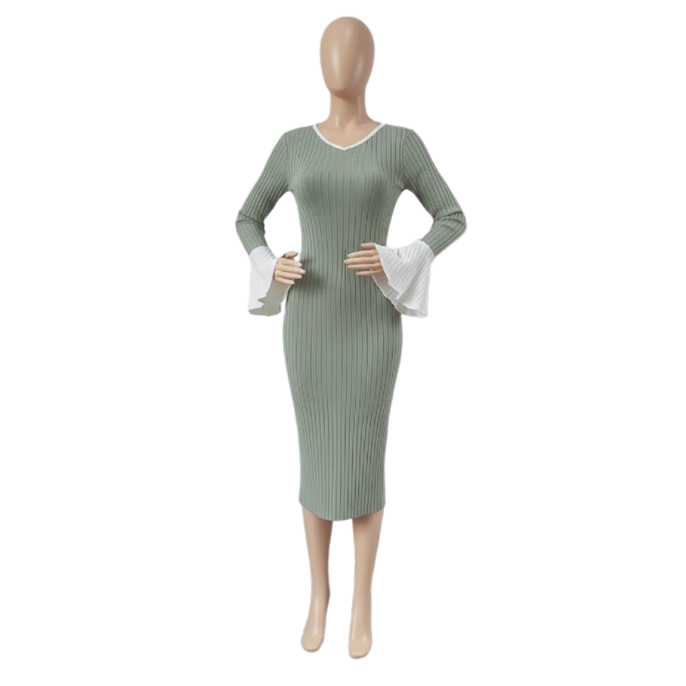 فستان انيق مع فيونكة بيضاء من الخلف 