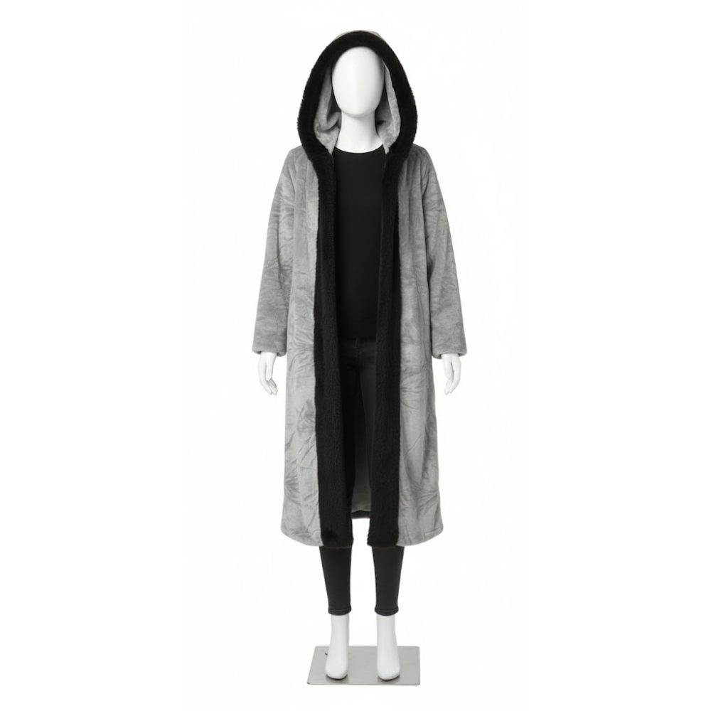 معطف شتوية طويلة بقصة مستقيمة وفضفاضة توفر الدفء 