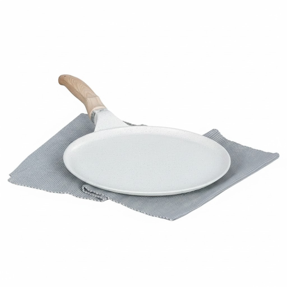 مقلاة الكريب والبانكيك الجرانيتية بمقبض خشبي عصري