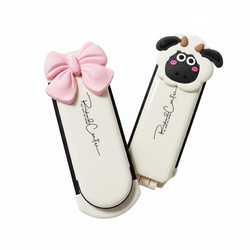 فرشاة شعر قابلة للطي مع مرآة 