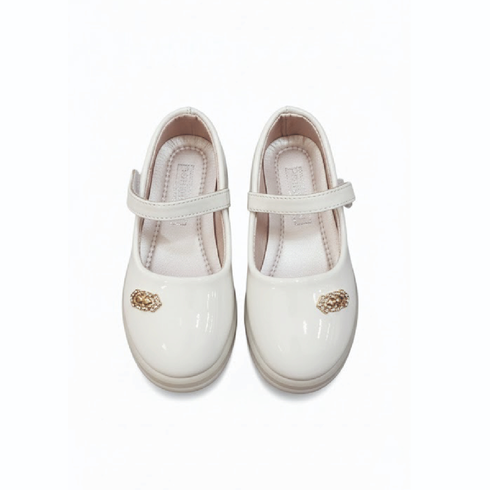  حذاء بناتي بلون أبيض لؤلؤي