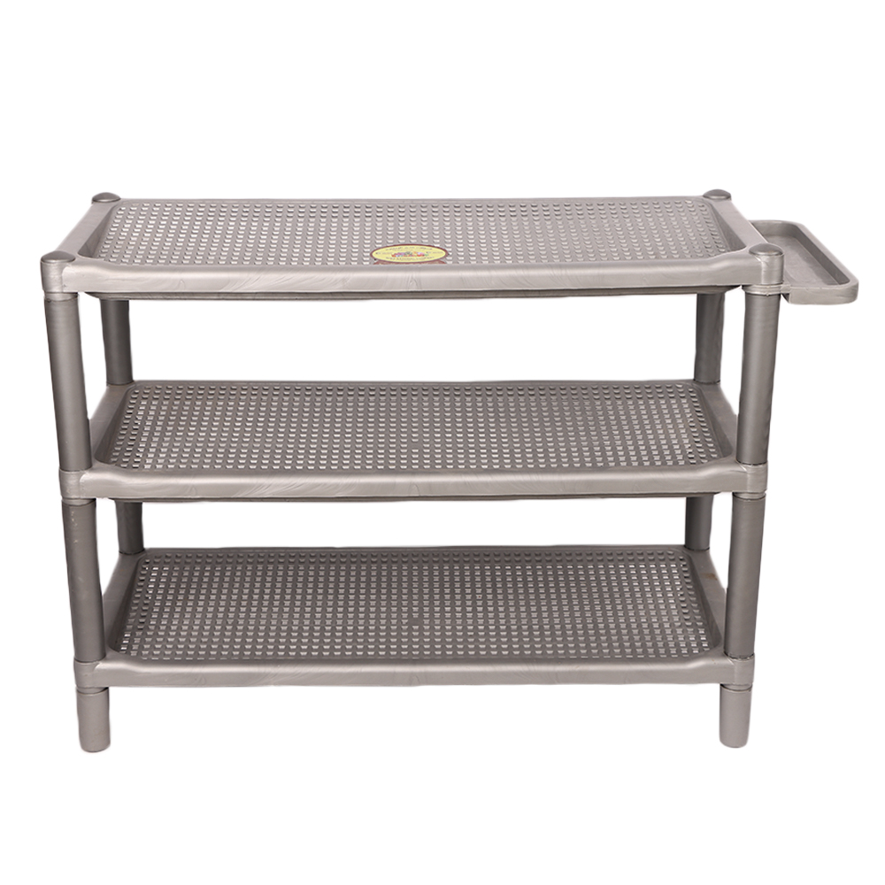 رف أحذية بلاستيك ثلاثي الأدوار