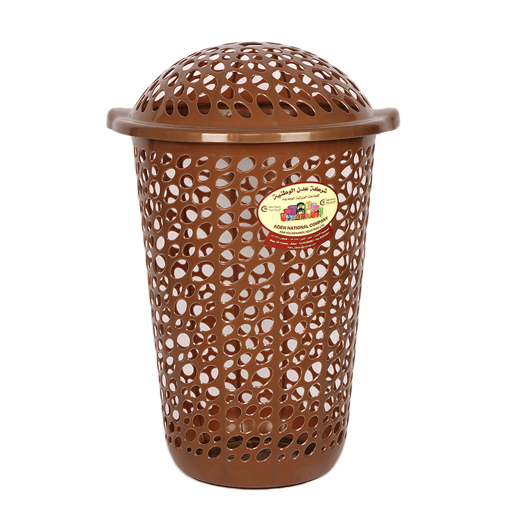 سلة غسيل بلاستيك مهوّاة بغطاء