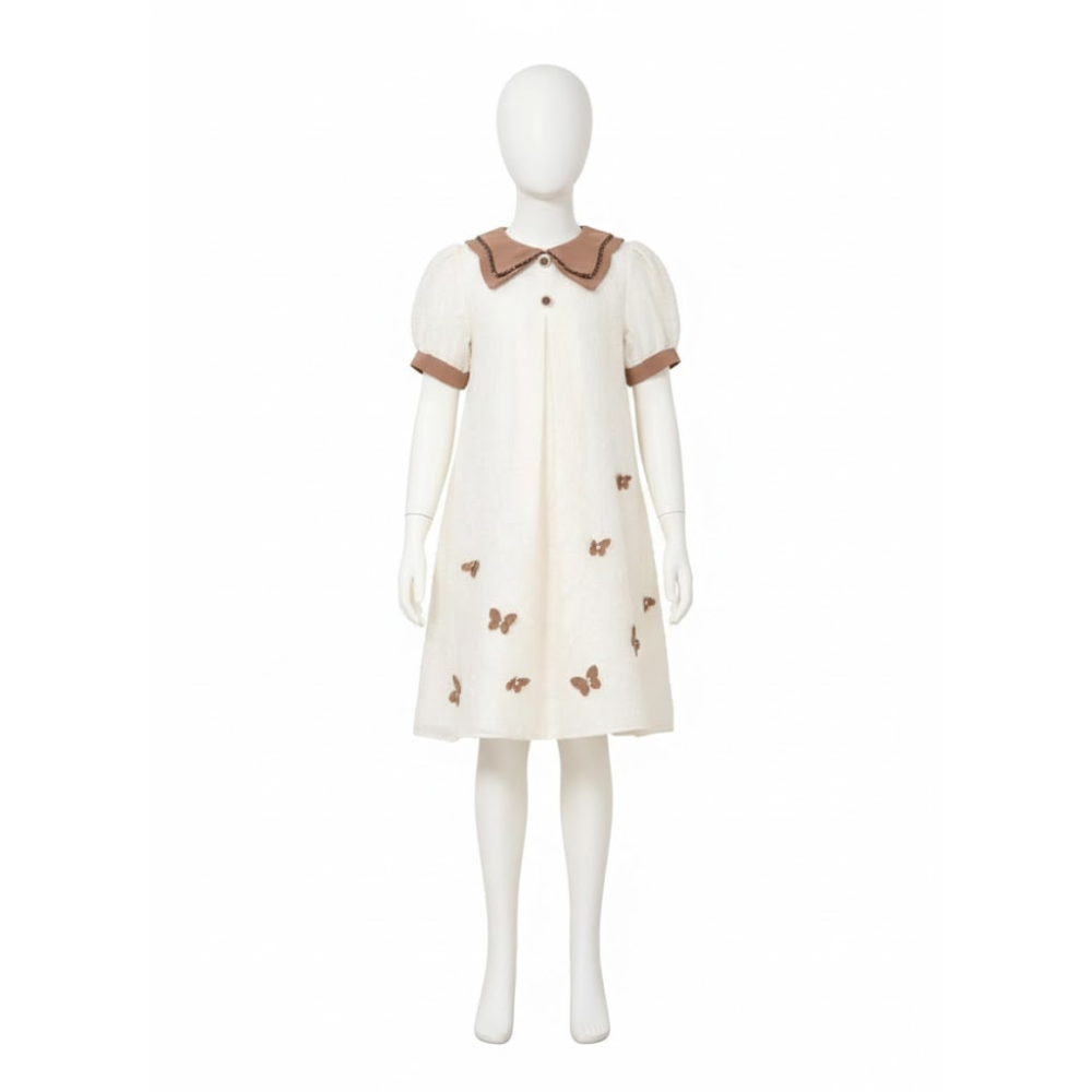 فستان بناتي بقصة مستقيمة