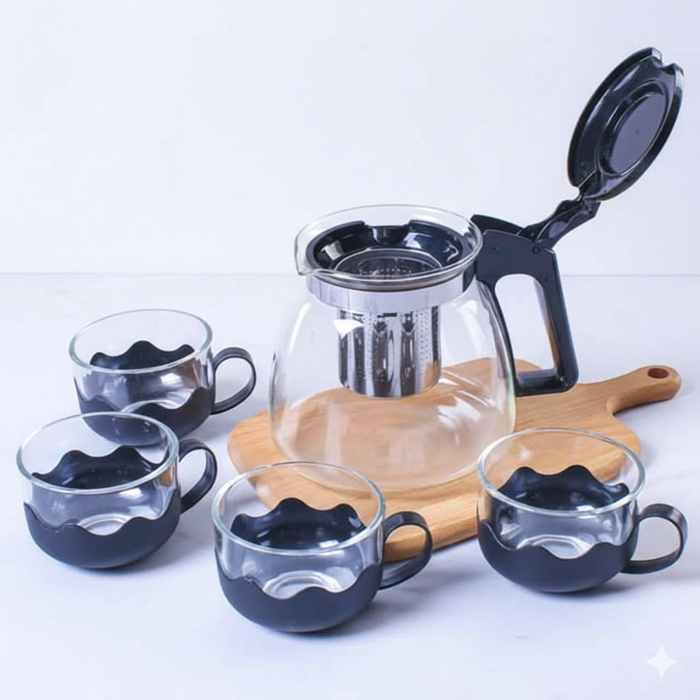 طقم إبريق وأكواب تقديم الشاي