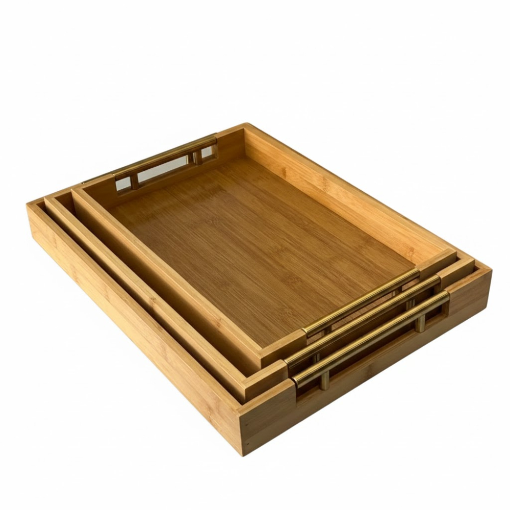 طقم صحون تقديم خشبية