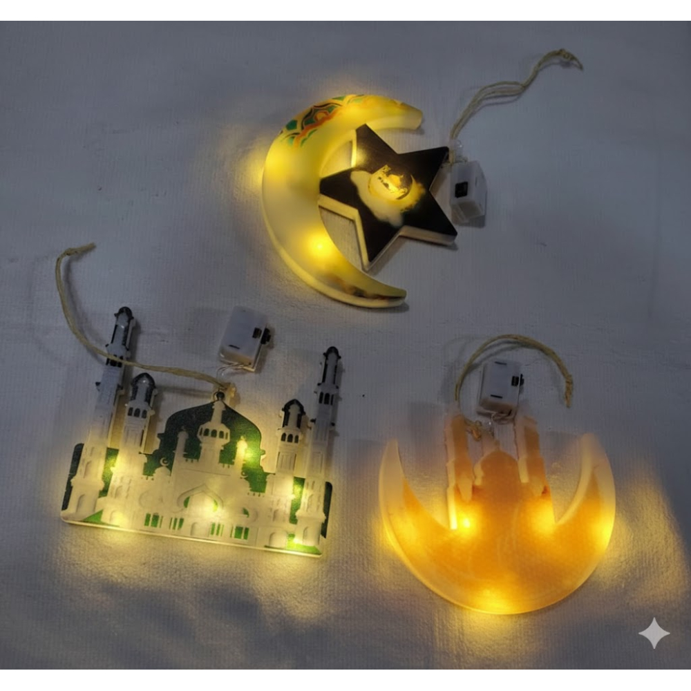 زينة رمضانية مضيئة بتصاميم إسلامية