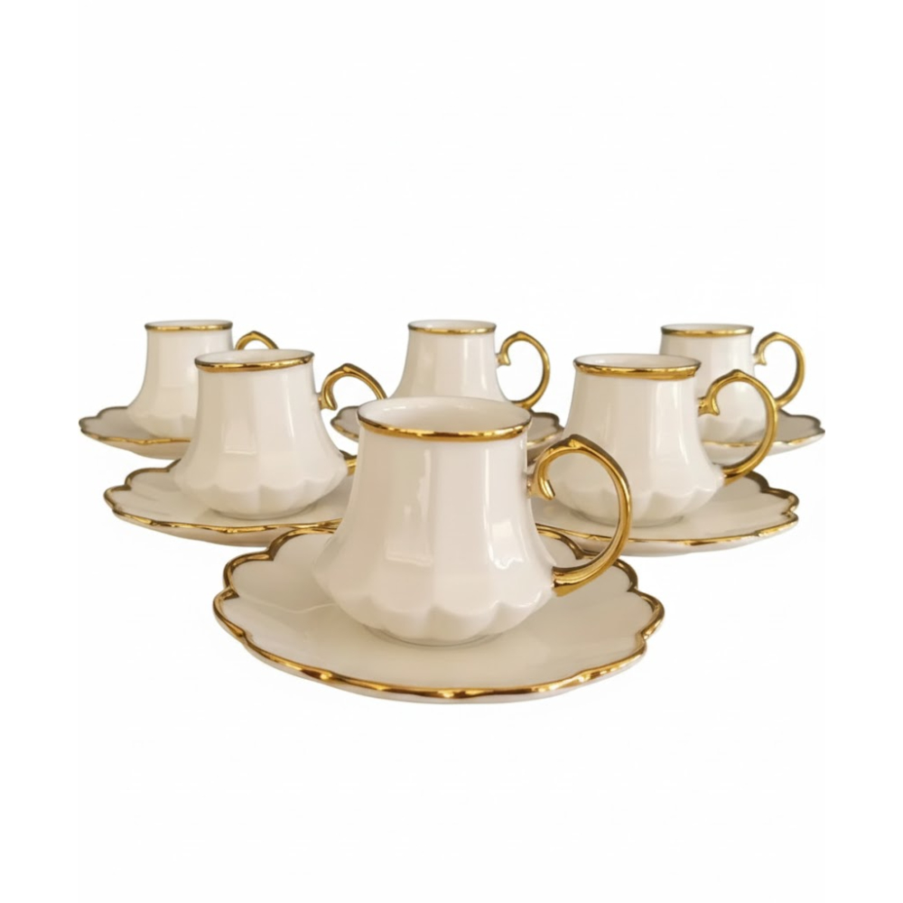 طقم أكواب قهوة سيراميك ملكي (6 قطع)