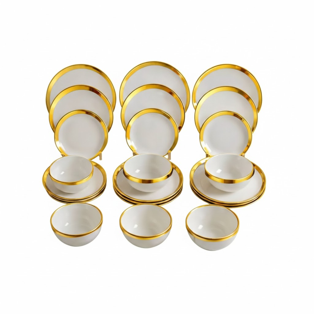 مجموعة المائدة الملكية ذات الحواف الذهبية