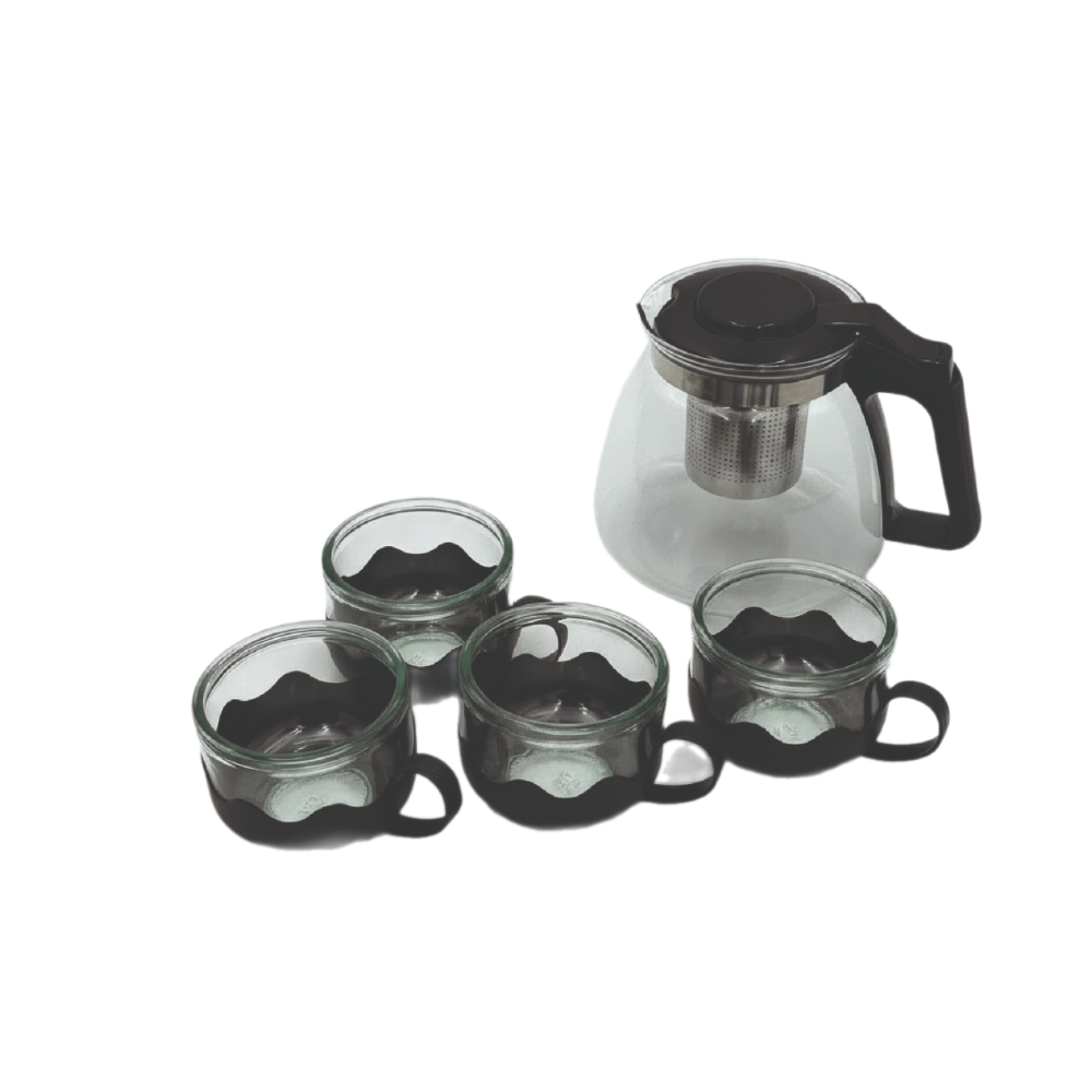 ابريق شاي غير حراري مع اربعة اكواب 