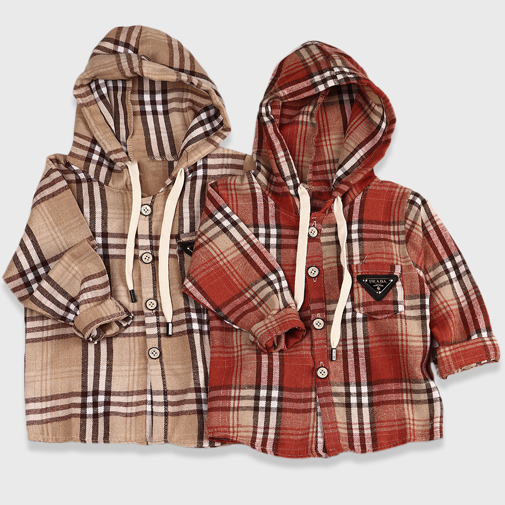 هودي أطفال كاروهات