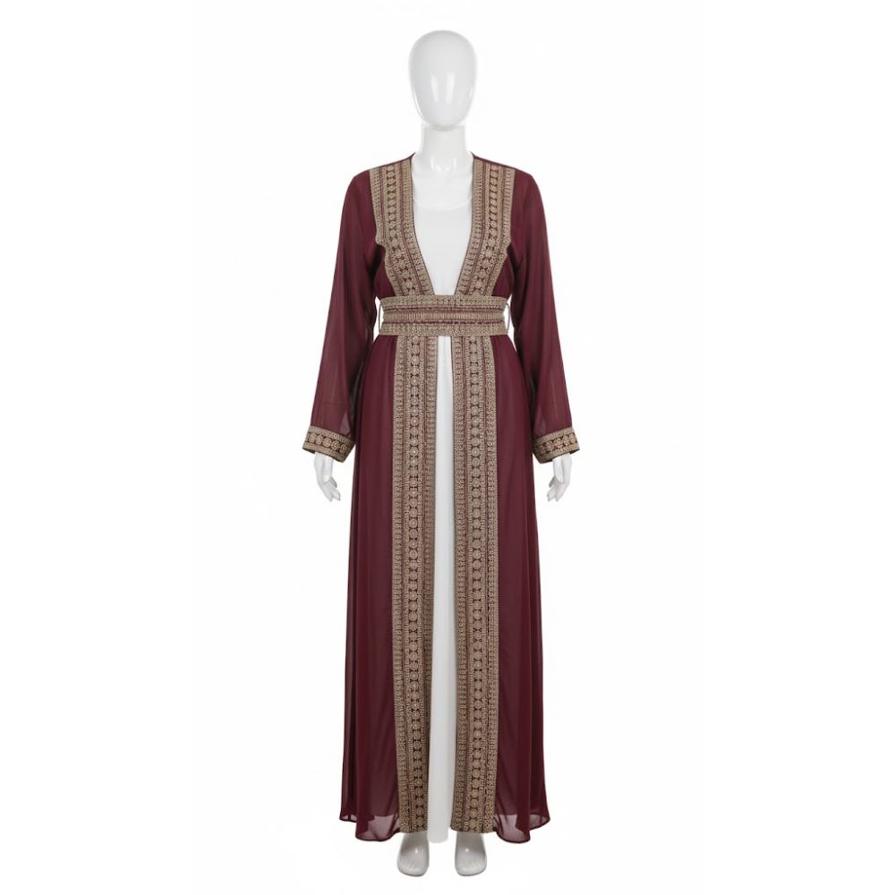 جلابية الأميرة بنمط القفطان المغربي (قطعتين)