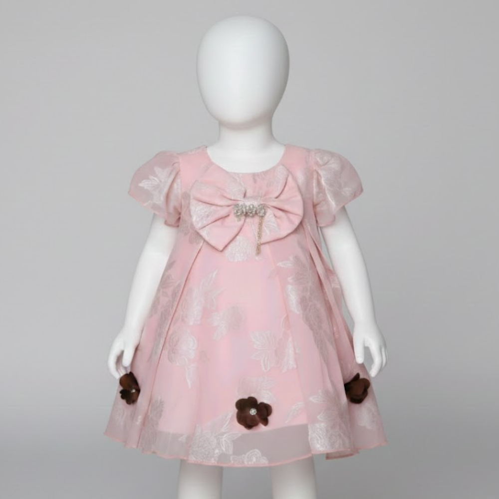 فستان بناتي مزين بنقوش جاكار 