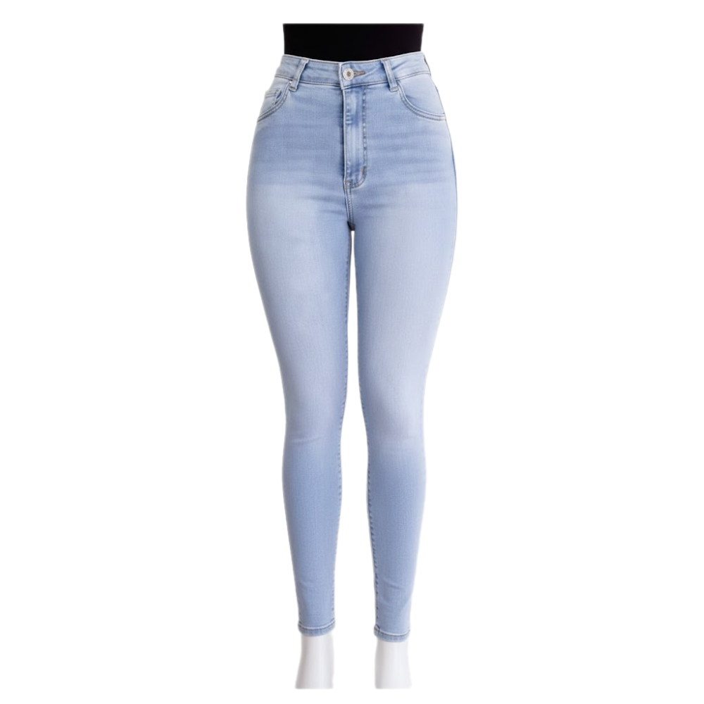 بنطلون جينزسكيني بخصر مرتفع