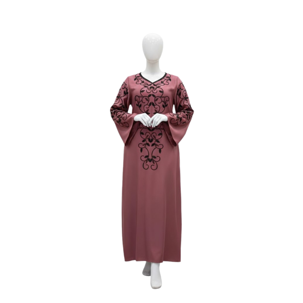 جلابية أرجوان الملكية بتطريز كلاسيكي