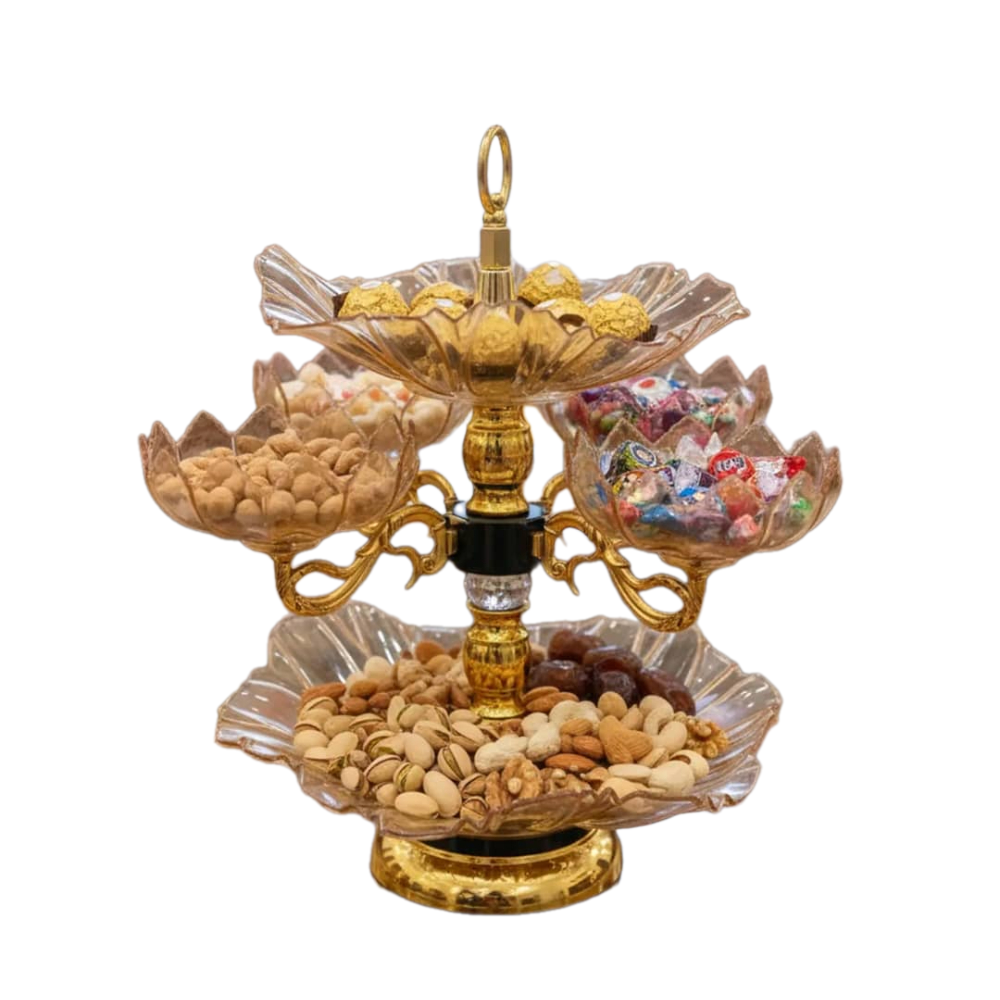 طقم ضيافة كريستالي ملكي متعدد الطبقات