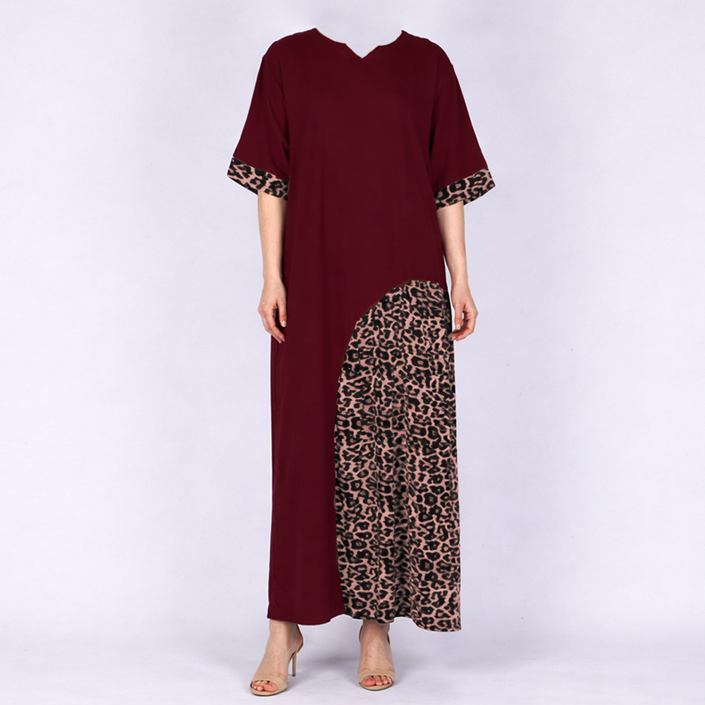 جلابية نسائية موديل أنيق بنقشة ليوبارد