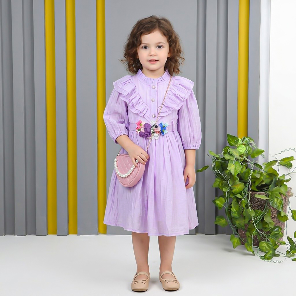  فستان بناتي مع حقيبة يد صغيرة