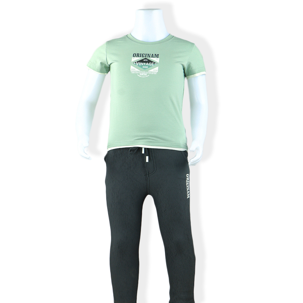 بجامة ولادي طقم مكونه من فنيلة بأكمام قصيرة