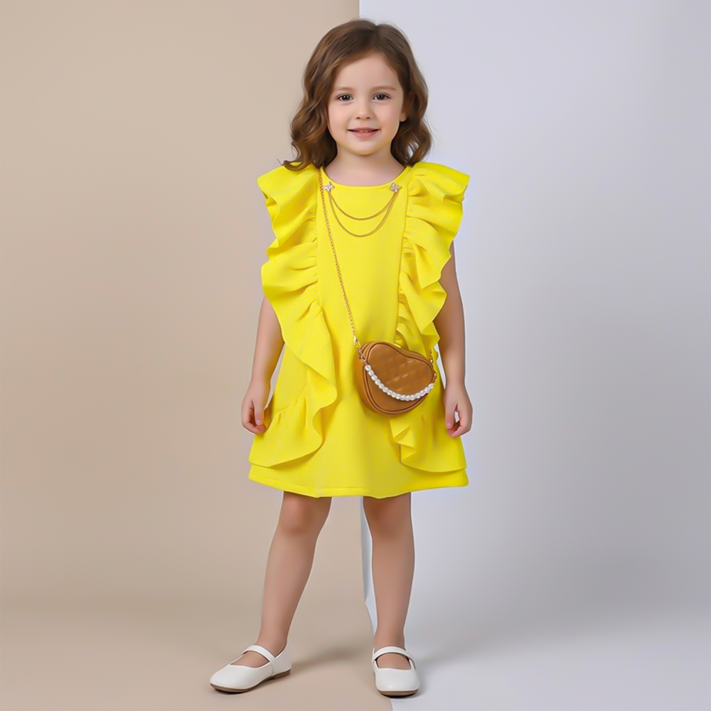 فستان بناتي عصري بدون أكمام