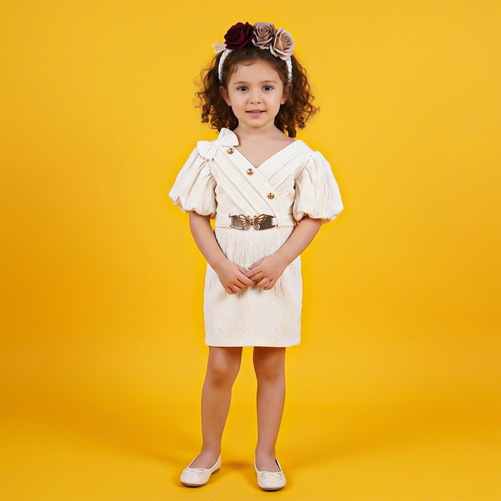 فستان أطفال بناتي مع إكسسوار