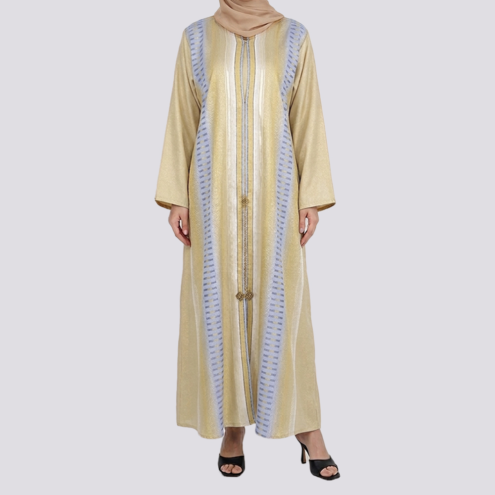 عباية نسائية فاخرة بنقوش طولية