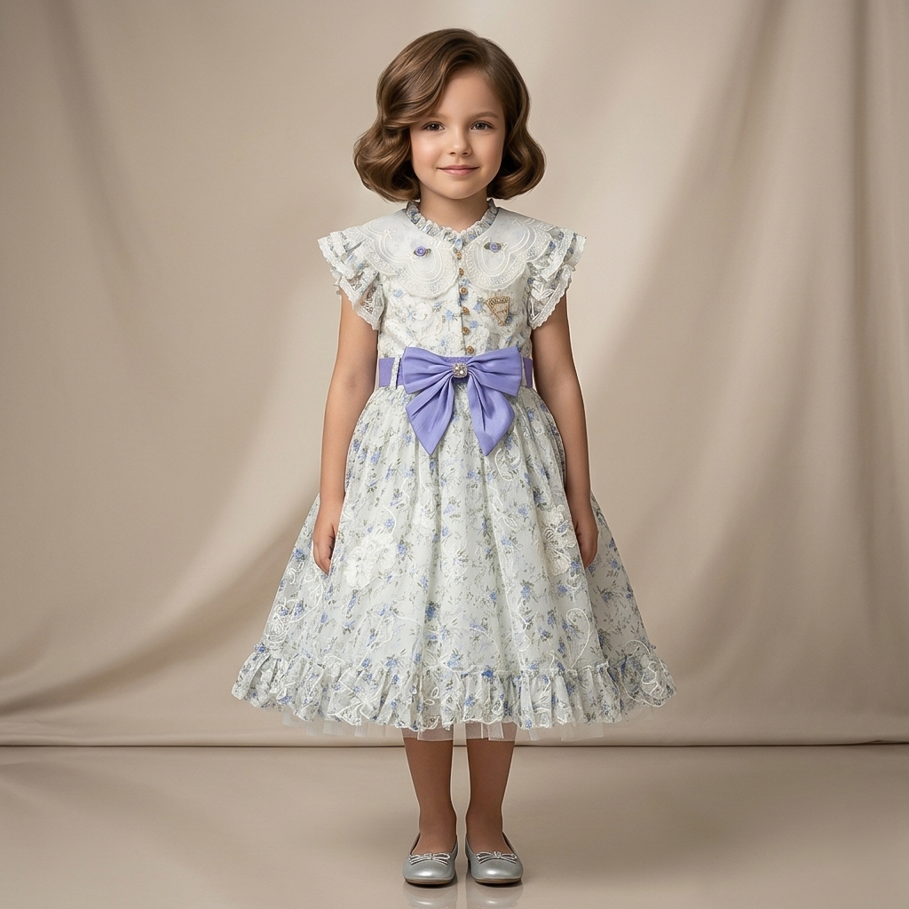 فستان بناتي مع حقيبة