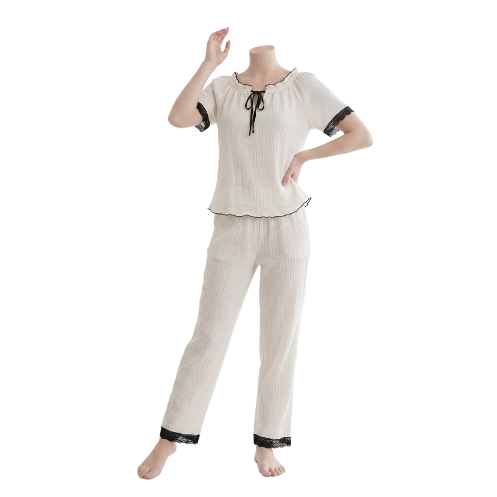 طقم ملابس منزلية ناعم يتكون من قطعتين المنزلي