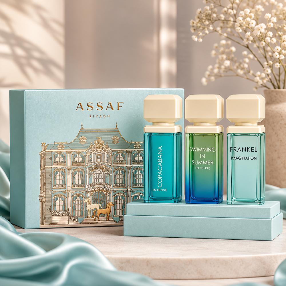 مجموعة عطور عساف الصيفية الفاخرة – 3 قطع × 100 مل