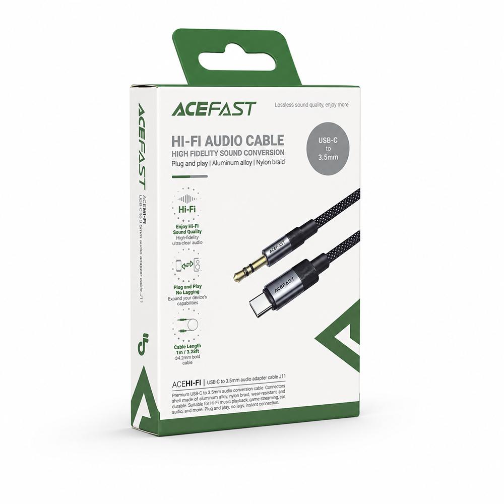 كابل صوت Acefast USB-C إلى 3.5mm Hi-Fi بطول 1 متر