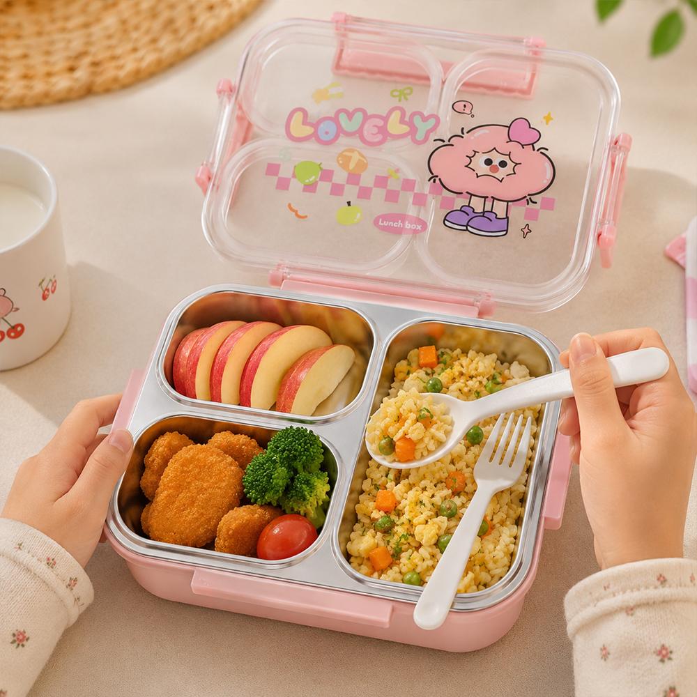 علبة طعام أطفال مقسمة من الستانلس ستيل – Lunch Box
