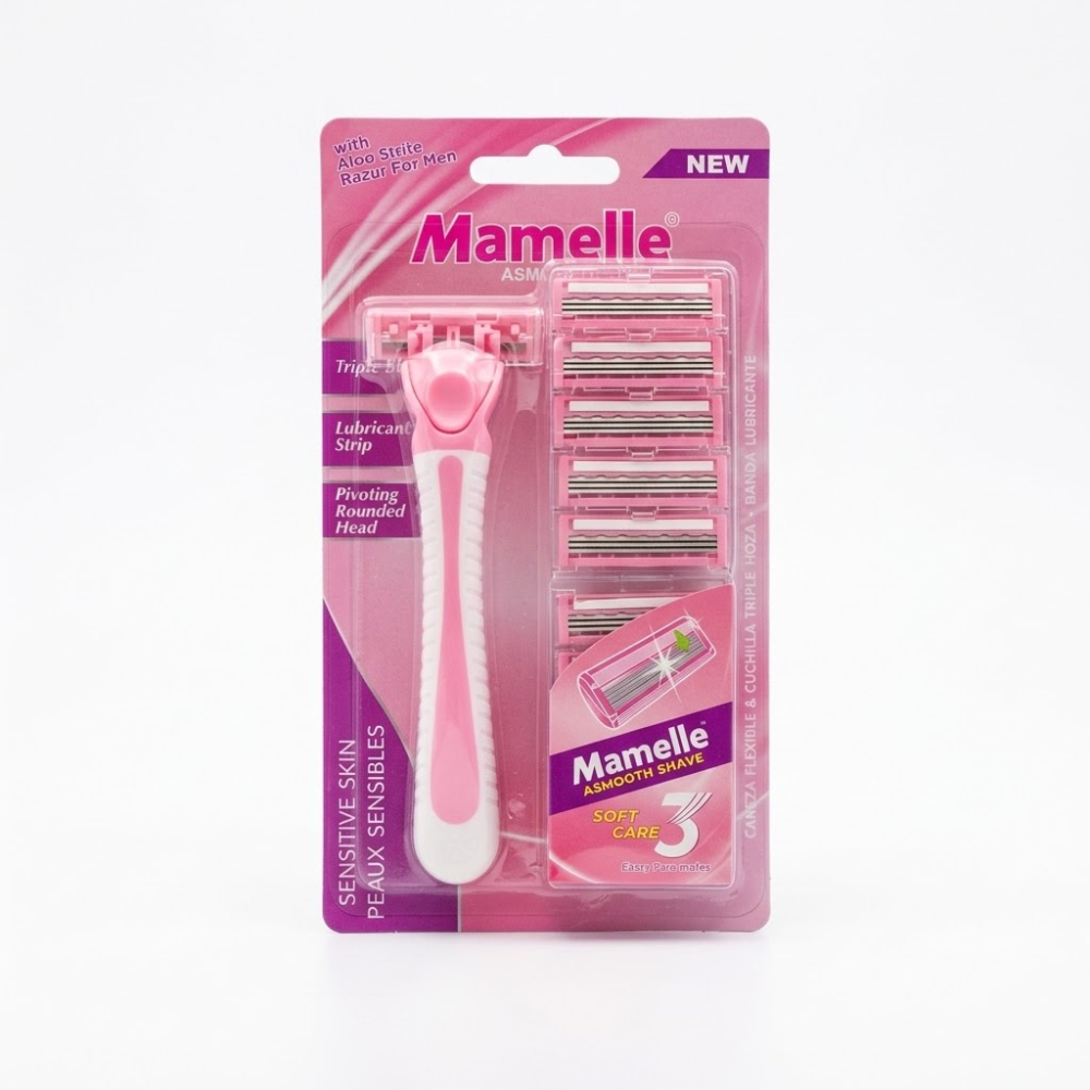 طقم ماكينة حلاقة Mamelle مع شفرات إضافية